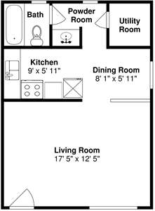 Studio-1Bath - 483 Sq. Ft.*